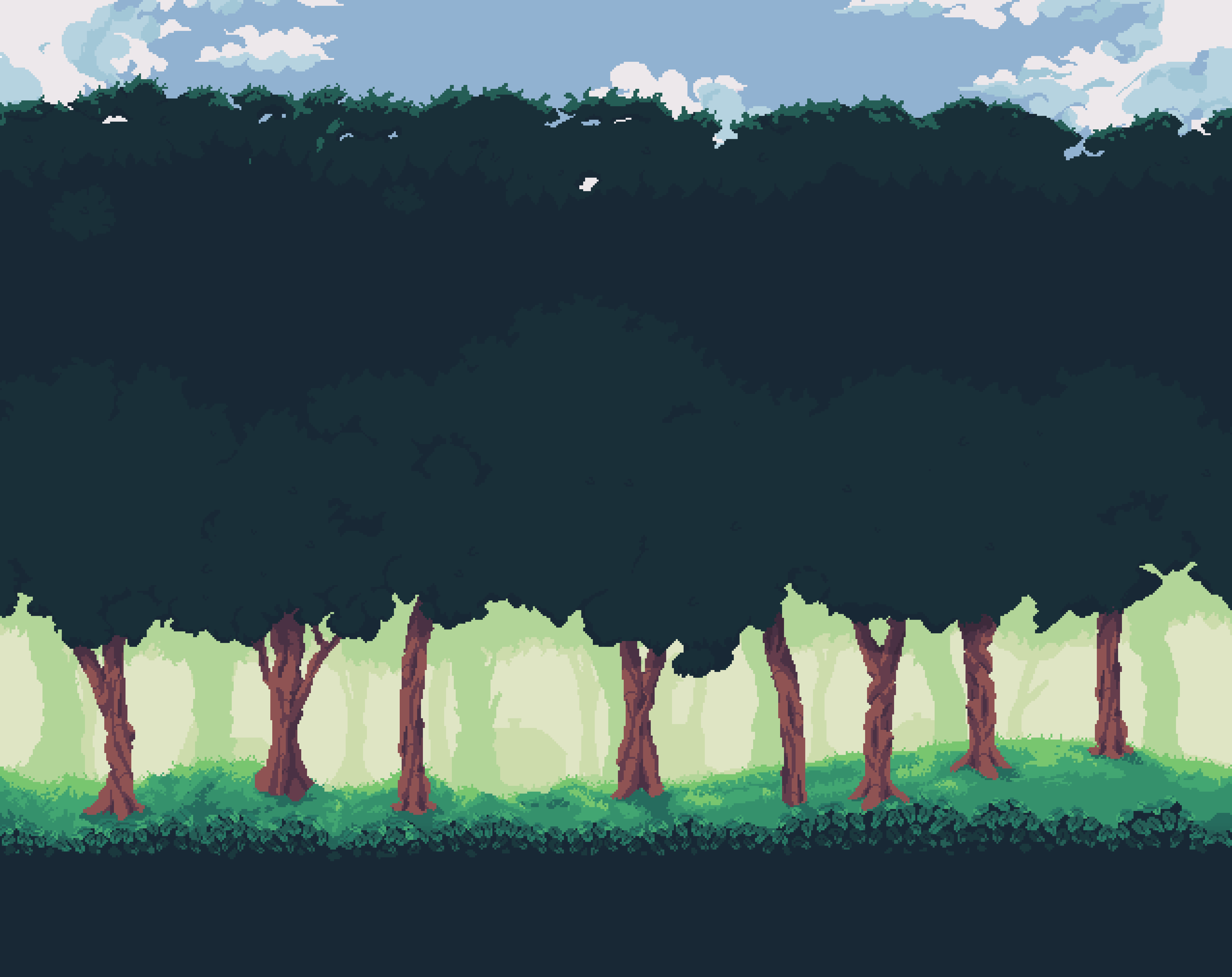 Pixel Art Forest Banner